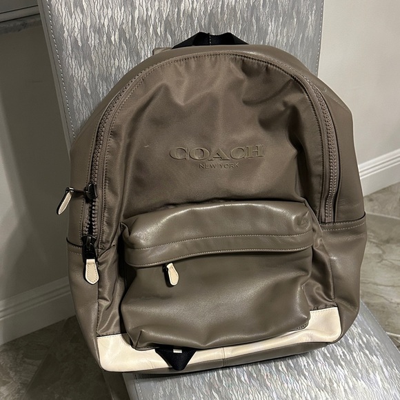 Coach Men's Tan and Cream Backpack